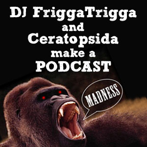 DJ Friggatrigga and Ceratopsida Make A Podcast Logo