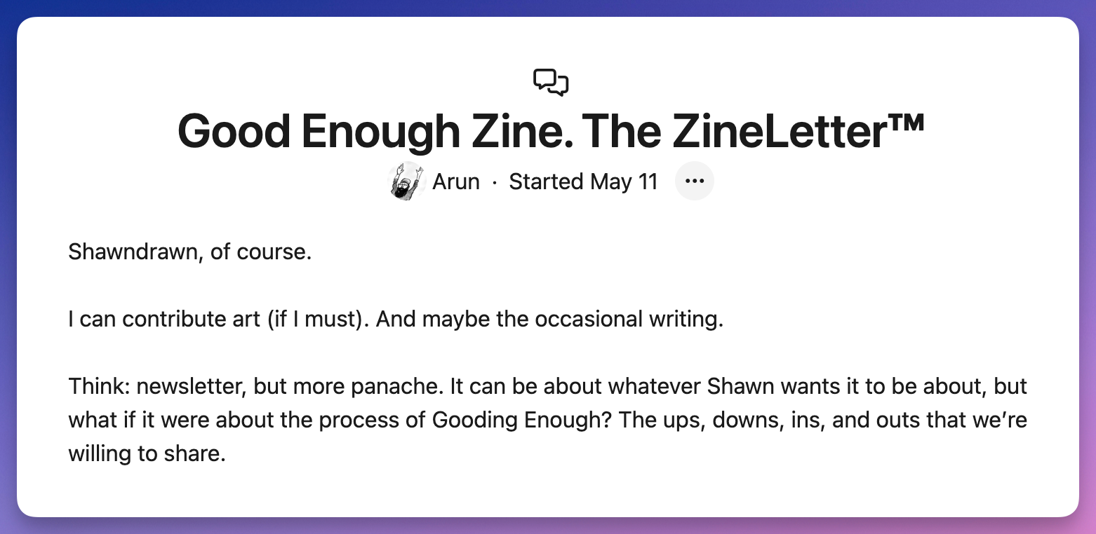 Good Enough Zine.